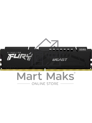 Оперативная память Kingston Fury Beast, DDR5, 16Gb (1x16Gb), 6000MHz, CL36, DIMM, с радиатором, черный