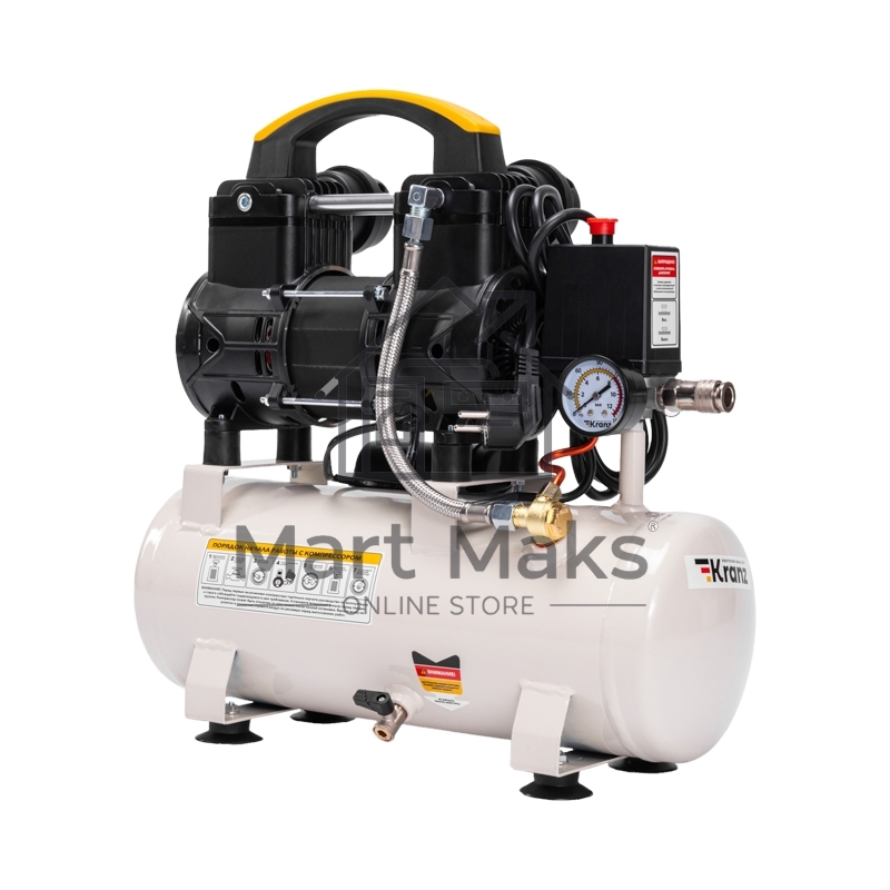 Компрессор воздушный Kranz KR-850/10, 850Вт, 140 л/мин, 10л