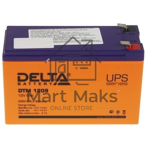 Аккумуляторная батарея Delta CT 1209.1 12В/9А·ч, клемма Болт + гайка Ø 6 мм (151х71х107мм (112мм); 2,65кг; Срок службы 5л