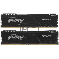 Оперативная память Kingston Fury Beast, DDR4, 32GB (1x32GB), 3200MHz, CL16, DIMM, с радиатором, черный