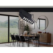 Трековый однофазный светодиодный светильник Ambrella light GL6814 BK черный LED 6W 4200K 24° 115*22*87