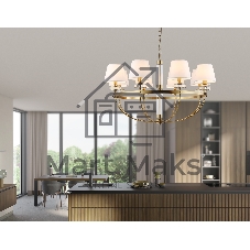Люстра Ambrella light LH71253/8 BS/WH латунь/белый E14/8 max 40W D870*990