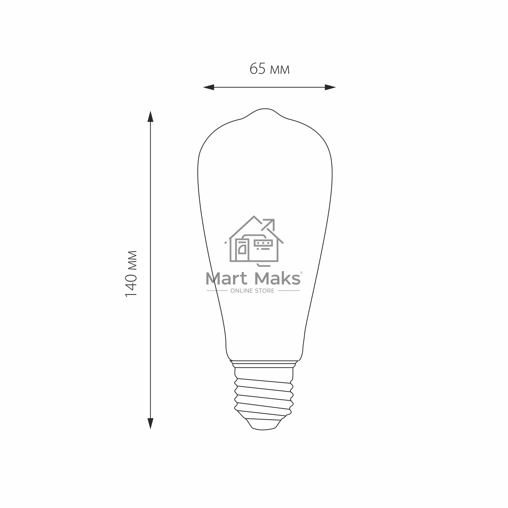 BLE2707 /Светодиодная лампа Classic FD 6W 3300K E27 (ST64 тонированный)