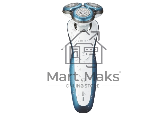 Бритва Centek CT-2163 (серебр) ротор, +ВЛАЖНОЕ БРИТЬЁ, 3 плав.головки, 2-йные лезвия, до 40 мин. раб