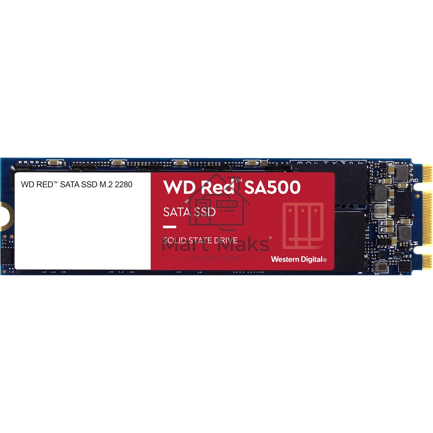 Накопитель SSD WD Red SA500 WDS500G1R0B, 500Gb, SATA III, M.2 2280, R/W 560/530