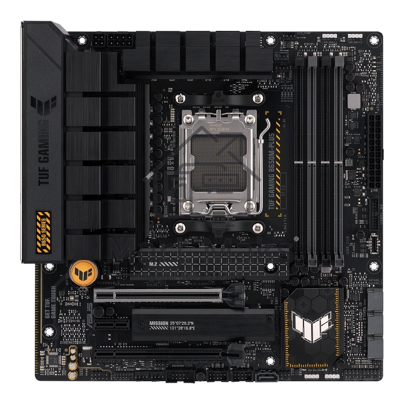 Материнская плата ASUS TUF GAMING B650M-PLUS, AM5, AMD B650, 4xDDR5, 4xSATA, 2xM.2, 1xPCIe 4.0 x16, 1xPCIe 4.0 x4, 1xDP, 1xHDMI, 1x 2.5Gb LAN, 4xUSB-A 3.2 Gen 2, 1xUSB-A 3.2 Gen 1, 1xUSB-C 3.2 Gen 2x2, 5x3.5 мм, 7.1, mATX