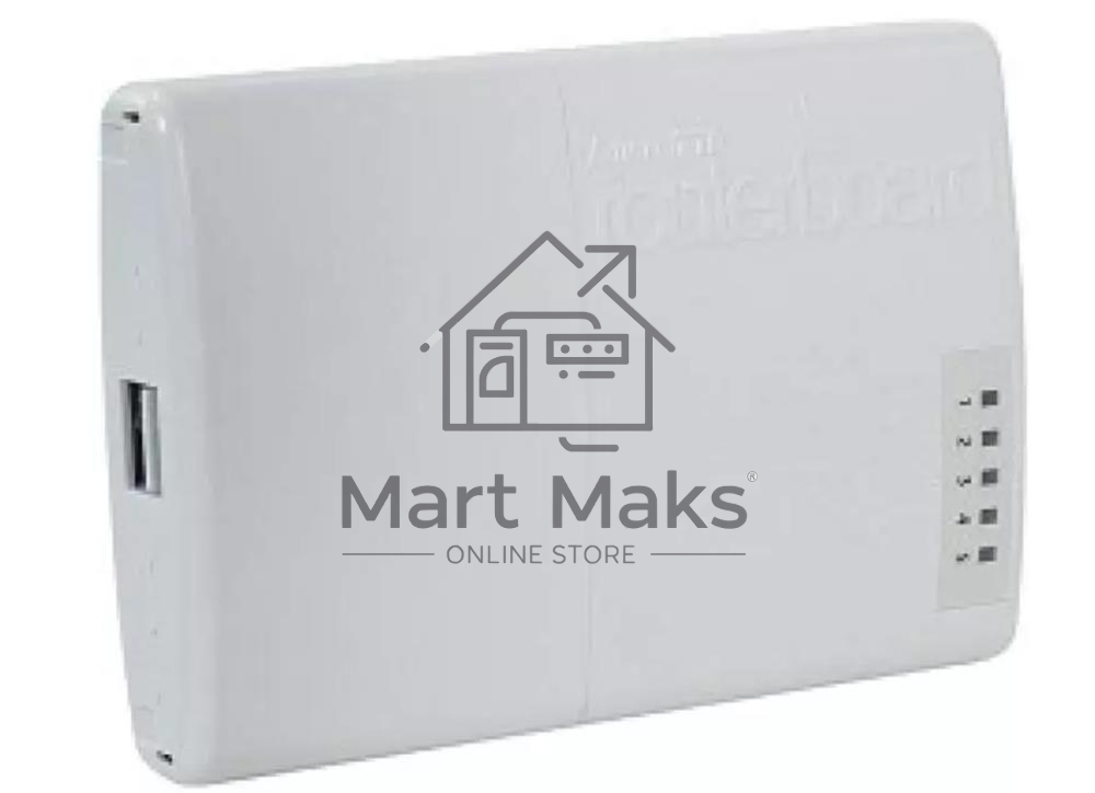 Маршрутизатор MikroTik RB750P-PBr2 PowerBox with 650MHz CPU, 64MB RAM, 5xLAN (four with PoE out), RouterOS L4, outdoor case, PSU, PoE, mounting set