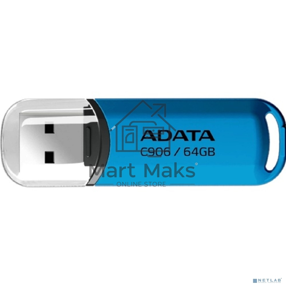 Флешка USB ADATA Classic C906 (AC906-64G-RWB), 64Gb, USB 2.0, R/W 15/5, синий