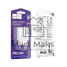 Зарядное устройство Hoco 20Вт, QC3.0/PD, Type-C, C143A, белый, блистер