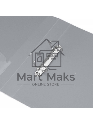 Папка на 2-х D-кольцах Бюрократ -0840/2DGREY A4 пластик 0.8мм кор.40мм внут.и торц.карм серый