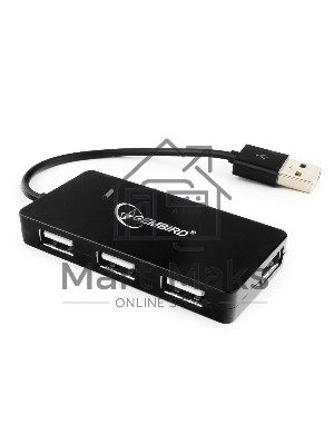 Концентратор USB 2.0 Gembird UHB-U2P4-03, 4 порта, блистер