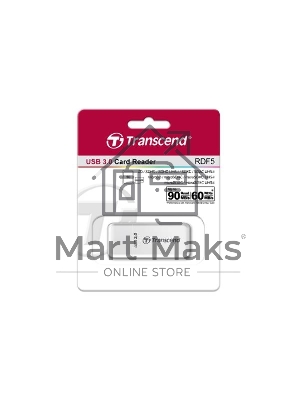 Кард-ридер Transcend RDF5, SD/microSD, USB 3.0, белый