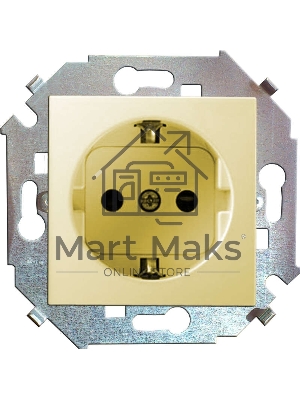 Механизм розетки 1-м СП Simon15 защ. шторки с заземл. сл. кость Simon 1591443-031