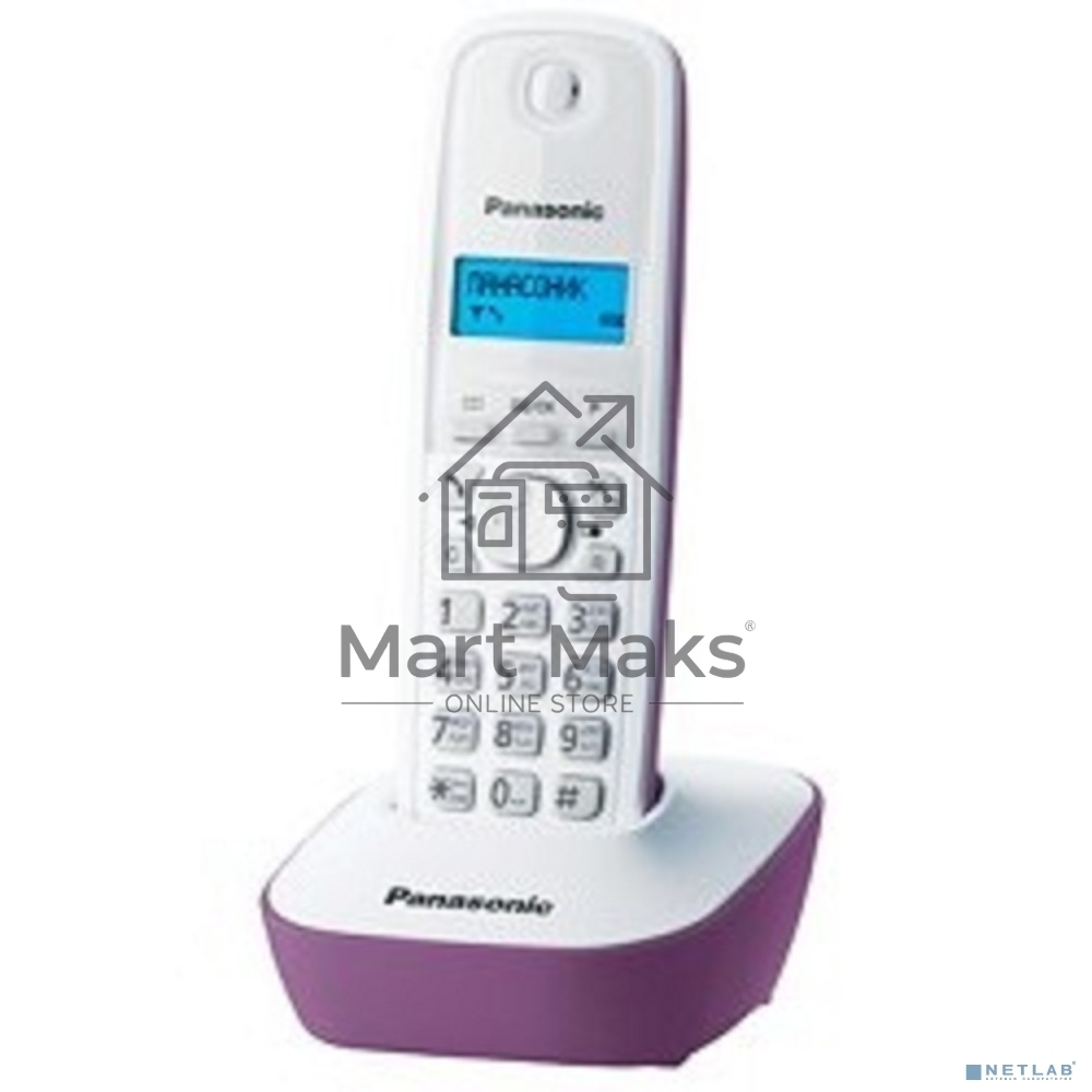 Телефон беспроводной (DECT) Panasonic KX-TG1611RUF (сиреневый) АОН, Caller ID,12 мелодий звонка,подсветка дисплея,поиск трубки