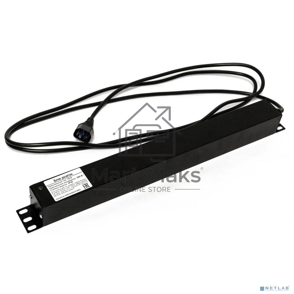 Блок розеток Hyperline SHE19-6SH-2.5IEC для 19