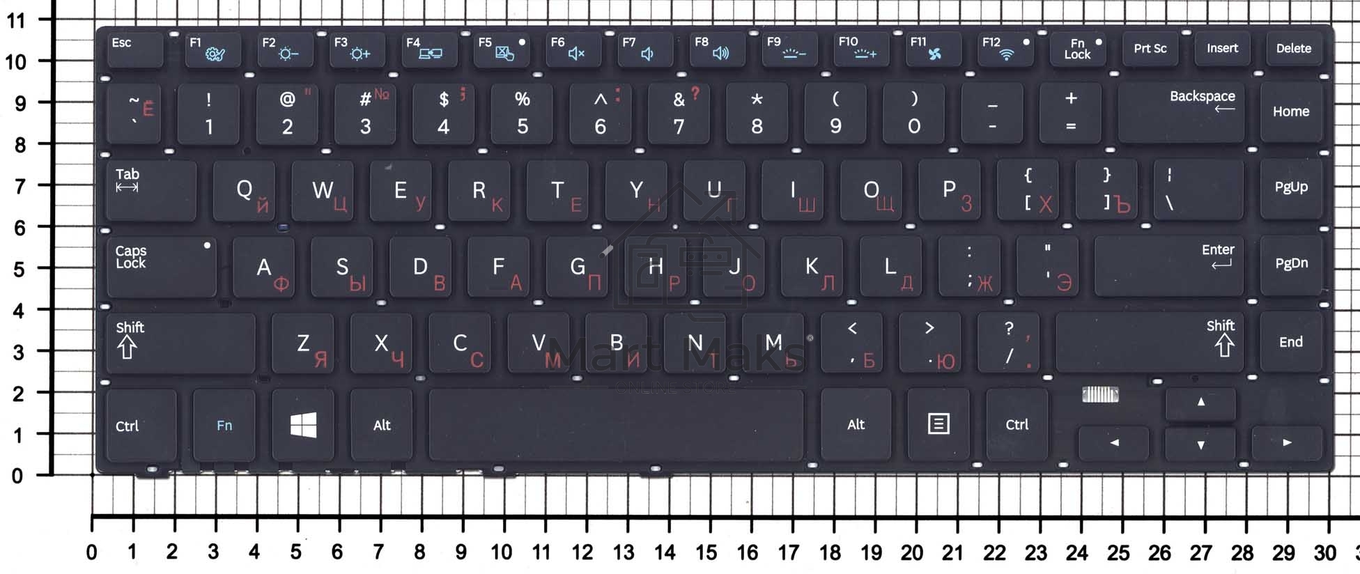 Клавиатура для ноутбука Samsung 470R4E, черная с подсветкой