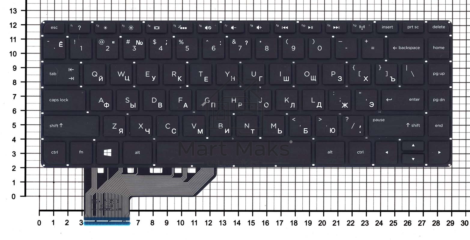 Клавиатура для ноутбука HP Envy 14-K черная с подсветкой