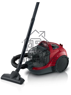 Пылесос Bosch BGS21WX200 красный, 2000 Вт, уборка сухая, пылесборник контейнер, 2 л
