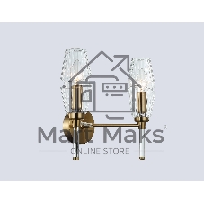 Настенный светильник Ambrella light LH55206/2 BS/CL латунь/прозрачный E14*2 max 40W 330*170*280