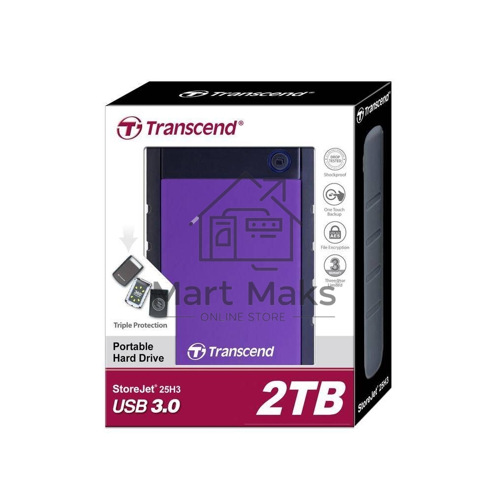 Внешний жесткий диск Transcend USB 3.0 2Tb TS2TSJ25H3P StoreJet 25H3P (5400 об/мин) 2.5