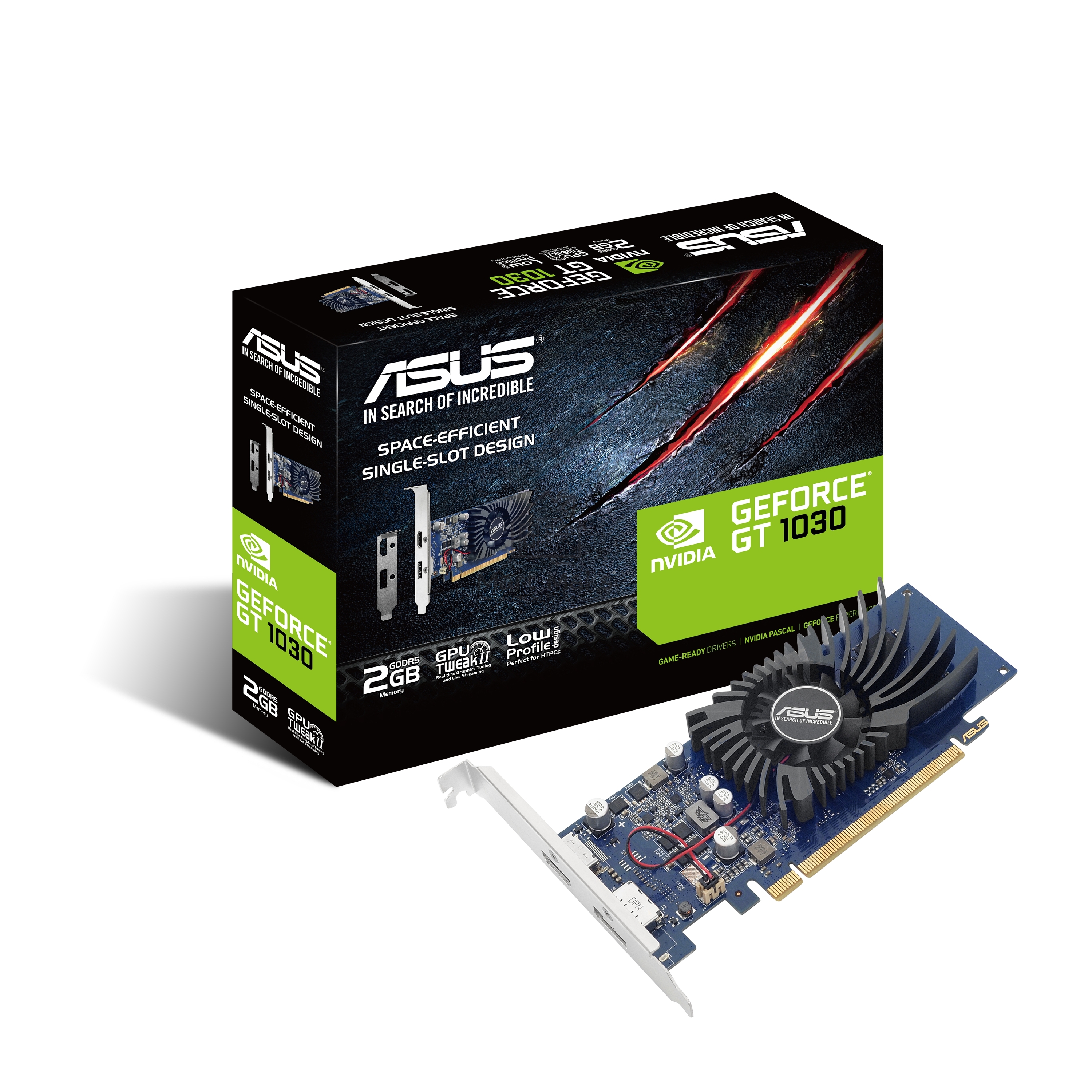 Видеокарта AsusGT1030-2G-BRK nVidia GeForce GT 1030 2048Mb 64bit GDDR5 1228/6008/HDMIx1/DPx1/HDCP PCI-Elow profile Ret