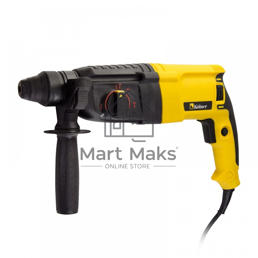 Перфоратор KOLNER KRH 820H (820 Вт, SDS+, 2,5Дж,1150 об/мин, 3 режима, макс.диам.сверл(бетон) 26мм, ПВХ кабель 2м.)