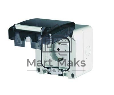 Розетка для поверхностного монтажа IP66 с вставленной вилкой ДКС DIS1376407