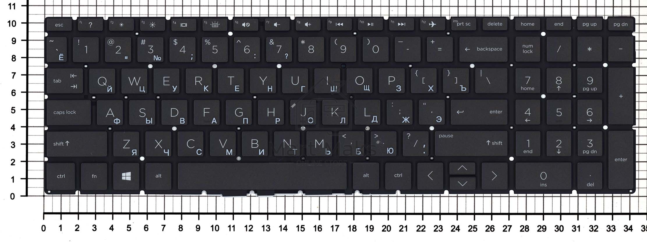 Клавиатура для ноутбука HP 15-dw черная с подсветкой
