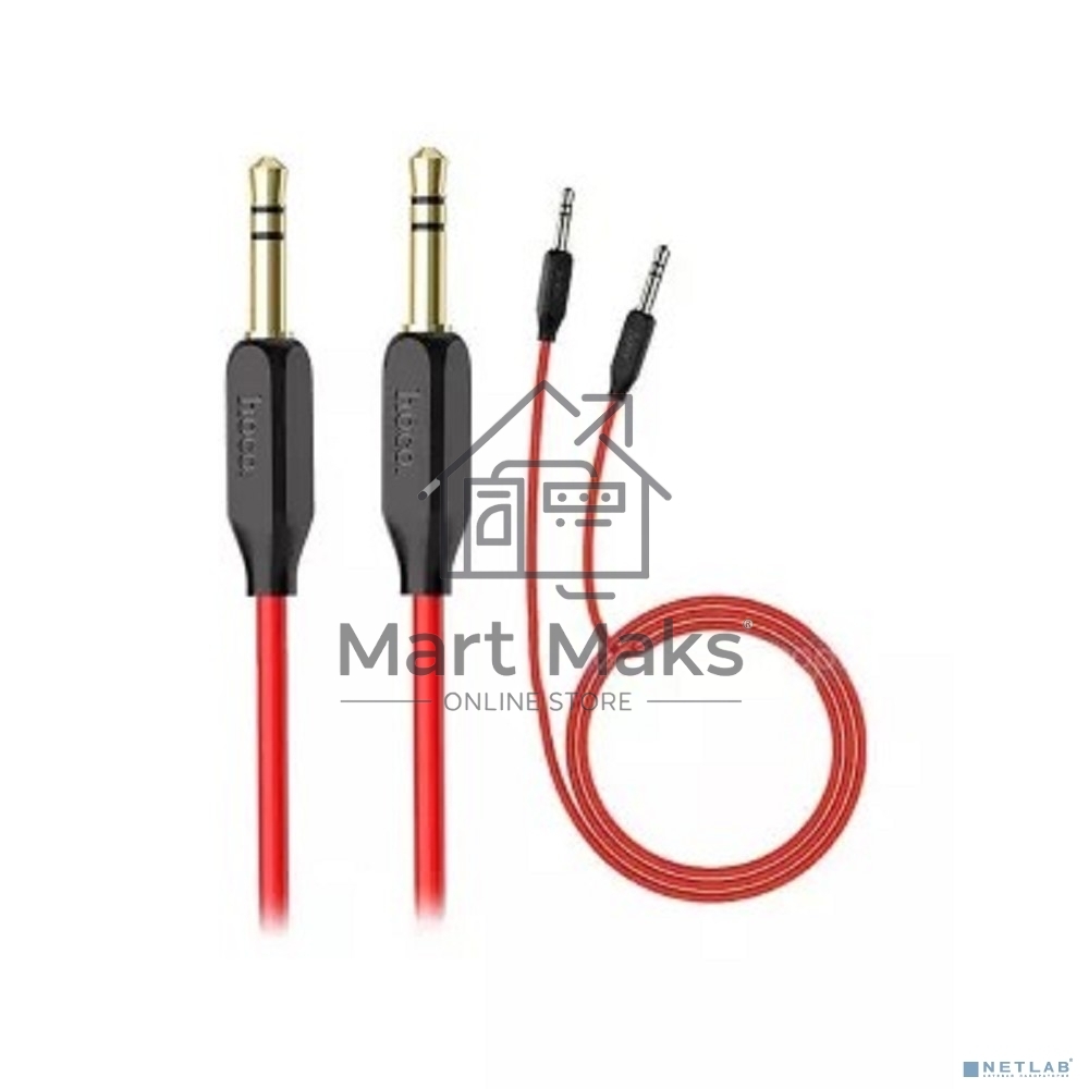 Аудио кабель 3.5 mm jack - 3.5 mm jack/ HOCO HC-79293 UPA11/ 1m/ позолоченные контакты/ Black AUX