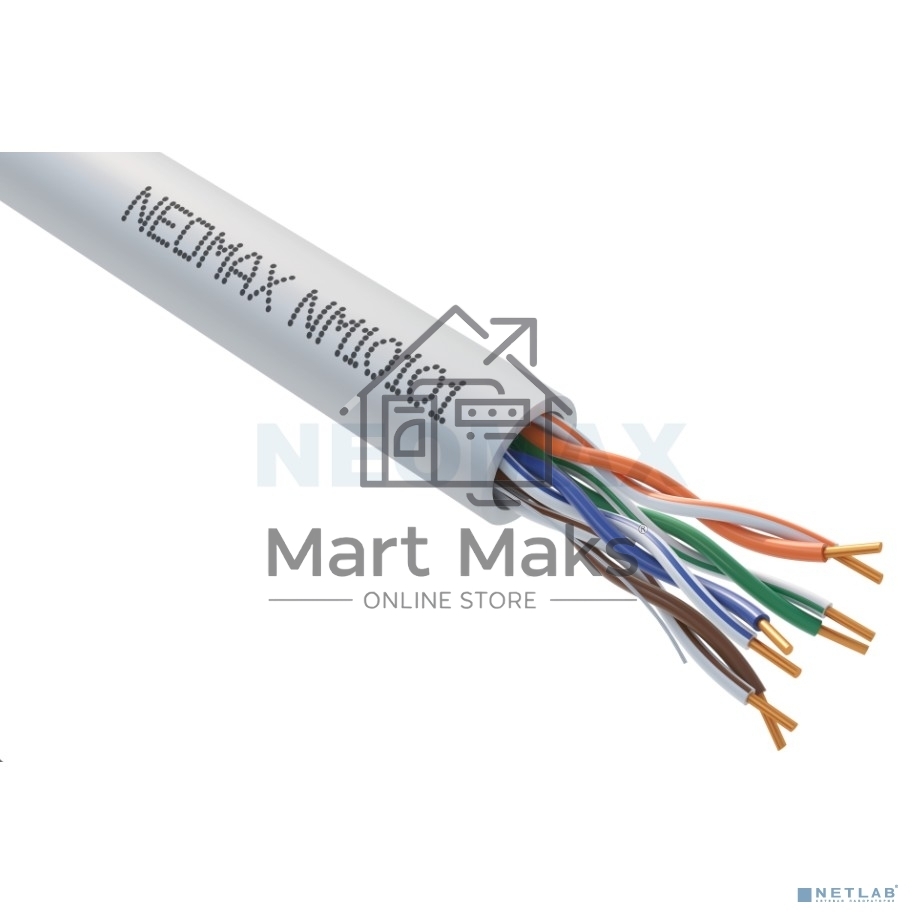 Кабель NEOMAX NM10101 Кабель UTP cat.5e 4 пары (305 м) 0.51 мм Taiwan (200 Mhz)
