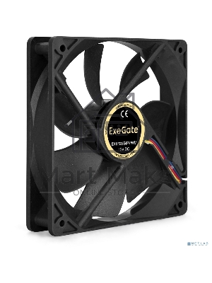 Вентилятор для корпуса ExeGate E12025S4P-PWM черный, 120 мм, 1500 об/мин, 25 дБ, 4 pin