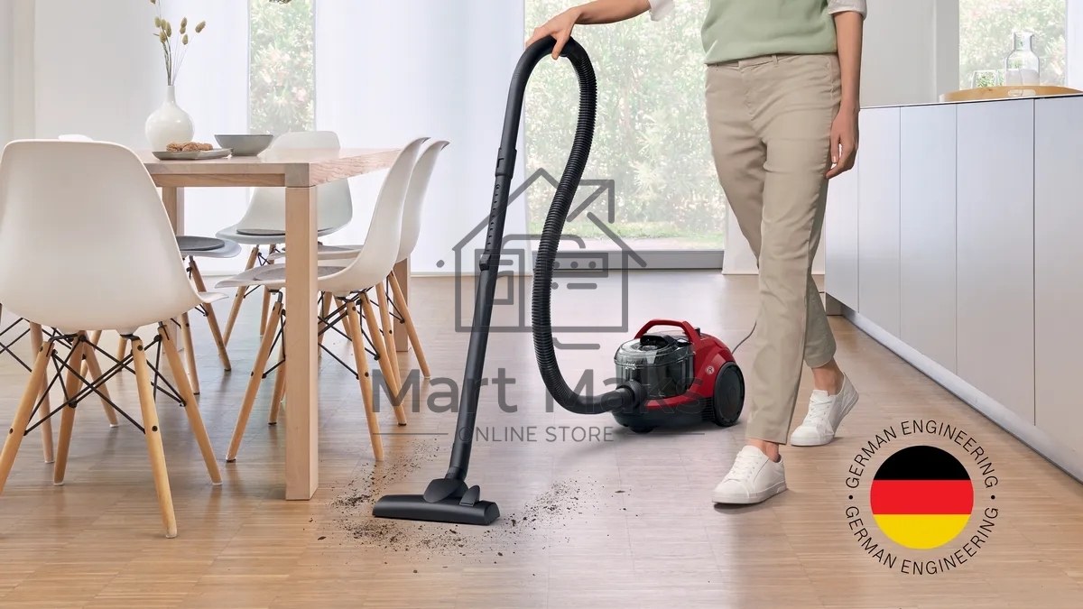 Пылесос Bosch BGS21WX200 красный, 2000 Вт, уборка сухая, пылесборник контейнер, 2 л