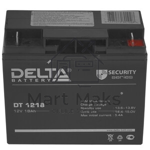 Аккумуляторная батарея Delta CT 1218 12В/20А·ч, клемма Болт + гайка Ø 6 мм (177х88х154мм (159мм); 6,3кг; Срок службы 5лет