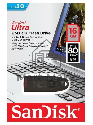 Флешка USB Sandisk 16Gb Ultra SDCZ48-016G-U46 USB3.0 черный