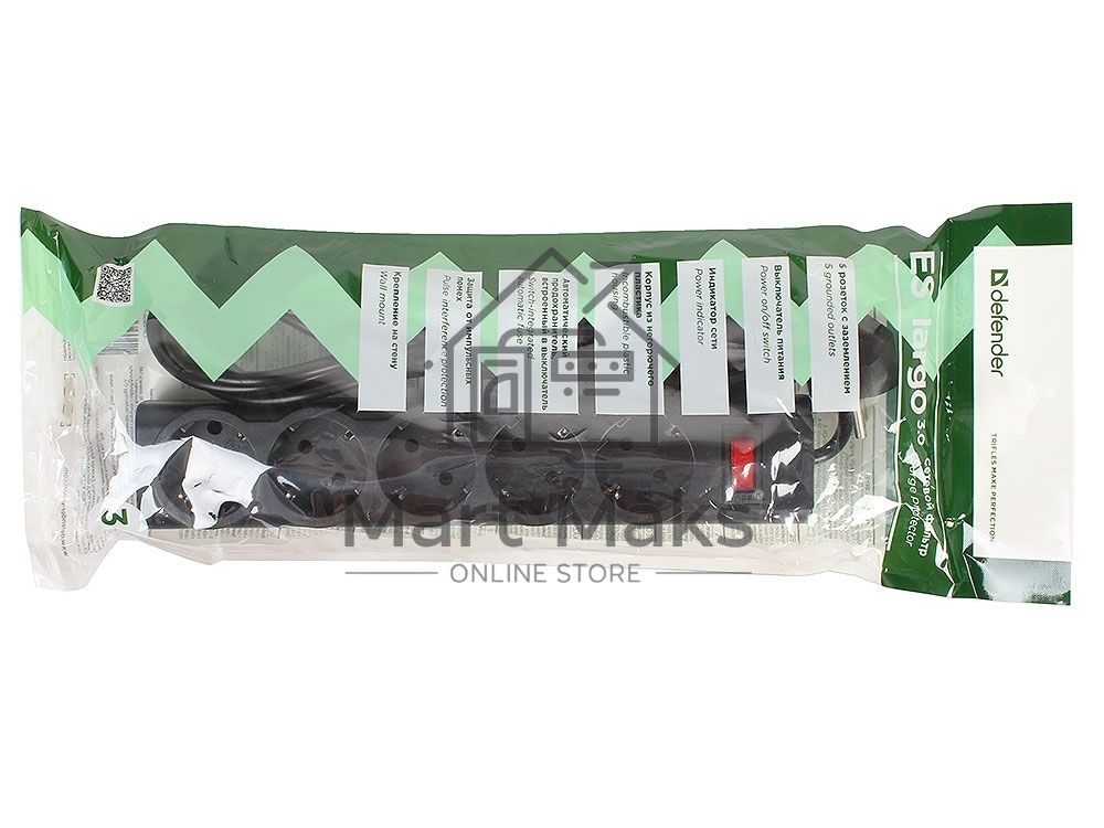Сетевой фильтр Defender3M ES LARGO 5OUTL.