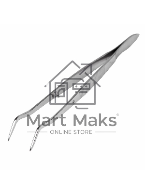 Пинцет изогнутый, узкий, фиксатор, рифленый 160 мм Rexant