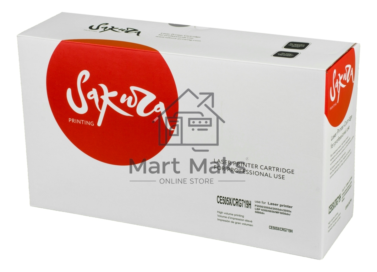 Картридж лазерный Sakura CE505X/CRG719H HP LaserJet P2050/2055d/2055dn/2055x, Сanon LBP 6300dn/6650dn, MF 5840dn/5880dn, MF-6140DN,5940DN   черный, 6400 к.