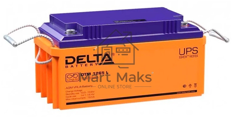 Батарея Delta DTM 1265 L (65 А\ч, 12В) свинцово- кислотный аккумулятор