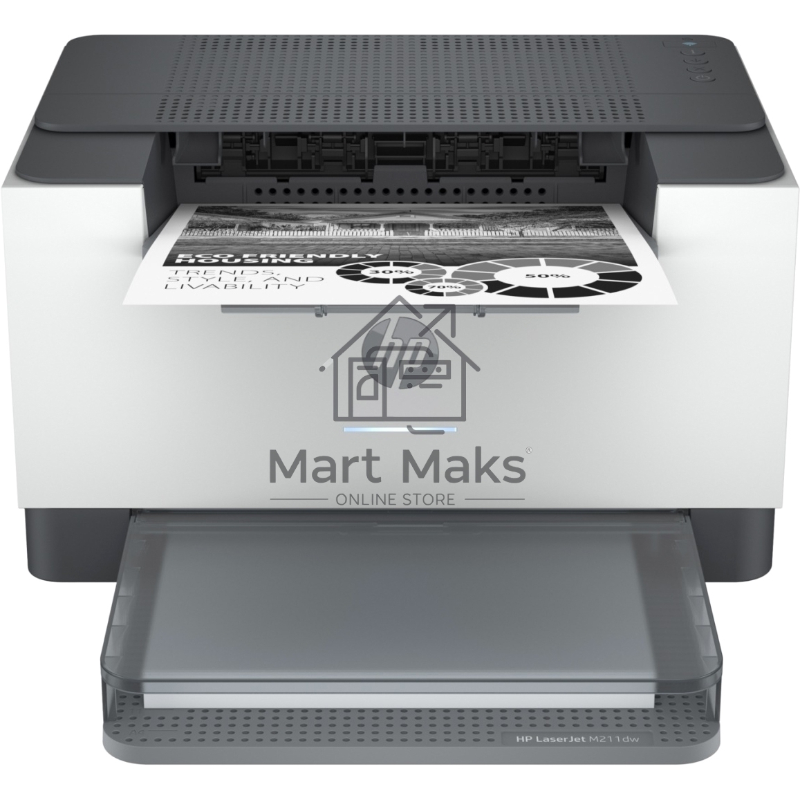 Принтер лазерный HP LaserJet M211dw (9YF83A), A4, ч/б, печ. до 29 стр/мин., 600 x 600 dpi, USB, RJ-45, Wi-Fi, Air Print, Mopria