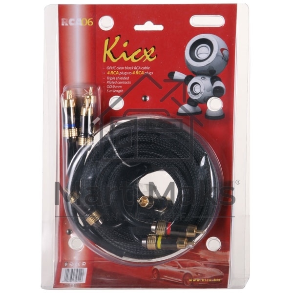 Акустический кабель Kicx RCA-06 черный