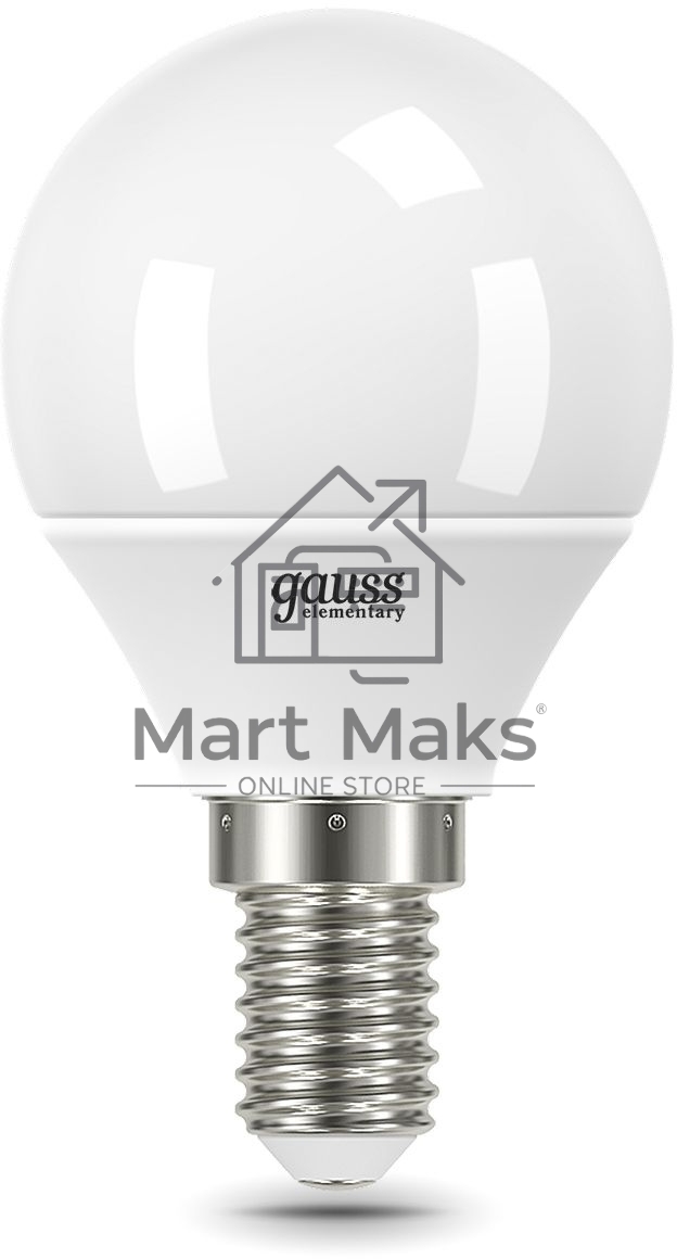 Лампа светодиодная LED 8Вт E14 220В 2700К Elementary шар 53118 Gauss