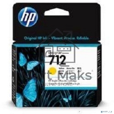Картридж струйный HP 712 3ED69A желтый (29мл) для HP DJ Т230/630