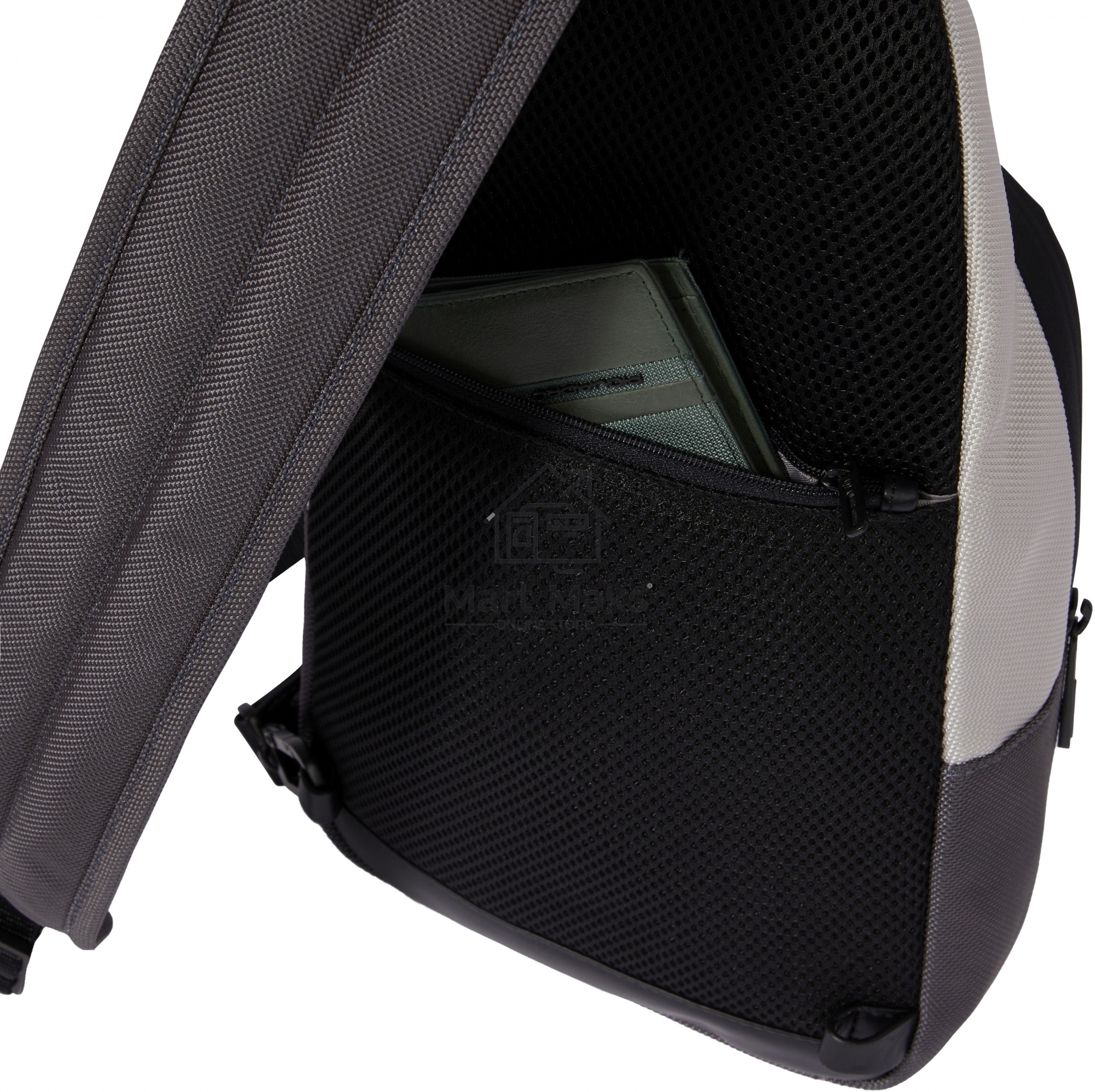 Рюкзак слинг мужской Piquadro Brief2 Special CA4536BR2S/GRN, нейлон/натур.кожа, серый/черный