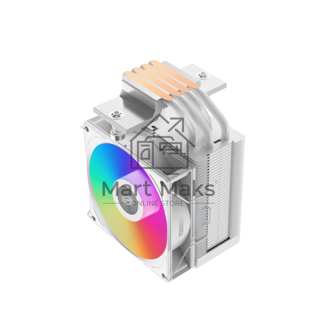 Кулер PCCooler R400 ARGB белый 92мм алюминий+медь 2200rpm 30db 4-pin 180W 133мм