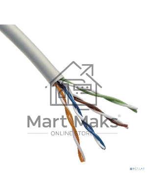 Кабель витая пара U/UTP, CAT 5e, PVC, 4х2х0,52 мм, 24AWG, INDOOR, SOLID, серый, 305 м Rexant PRO