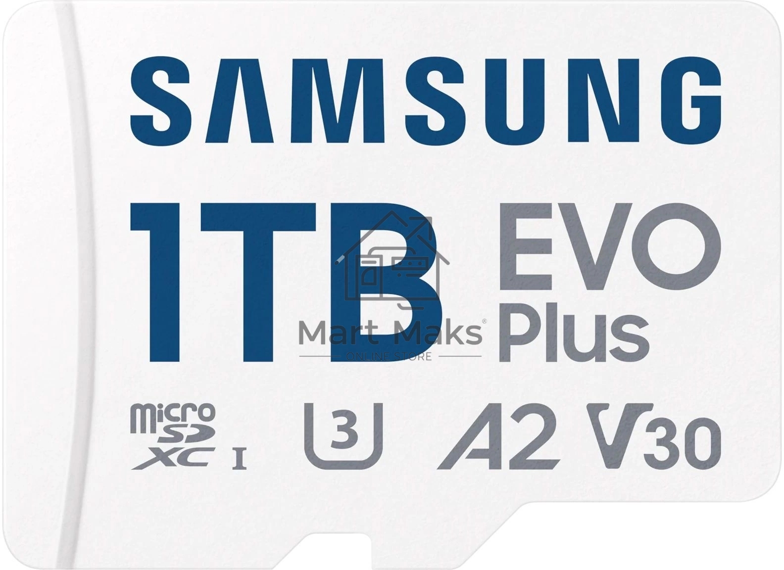 Карта памяти Samsung EVO Plus, microSDXC 1TB, Class 10, A2, V30, UHS-I (U3), W 90 МБ/с, R 160 МБ/с, адаптер на SD