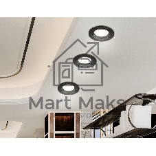 Встраиваемый точечный светильник Ambrella light TN102816 BK черный GU5.3 D80*28