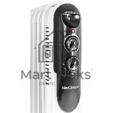Обогреватель масляный Neoclima NC 9309, белый/черный, 2000 Вт, 25 м2, термостат