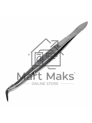 Пинцет изогнутый, узкий, фиксатор, рифленый 160 мм Rexant