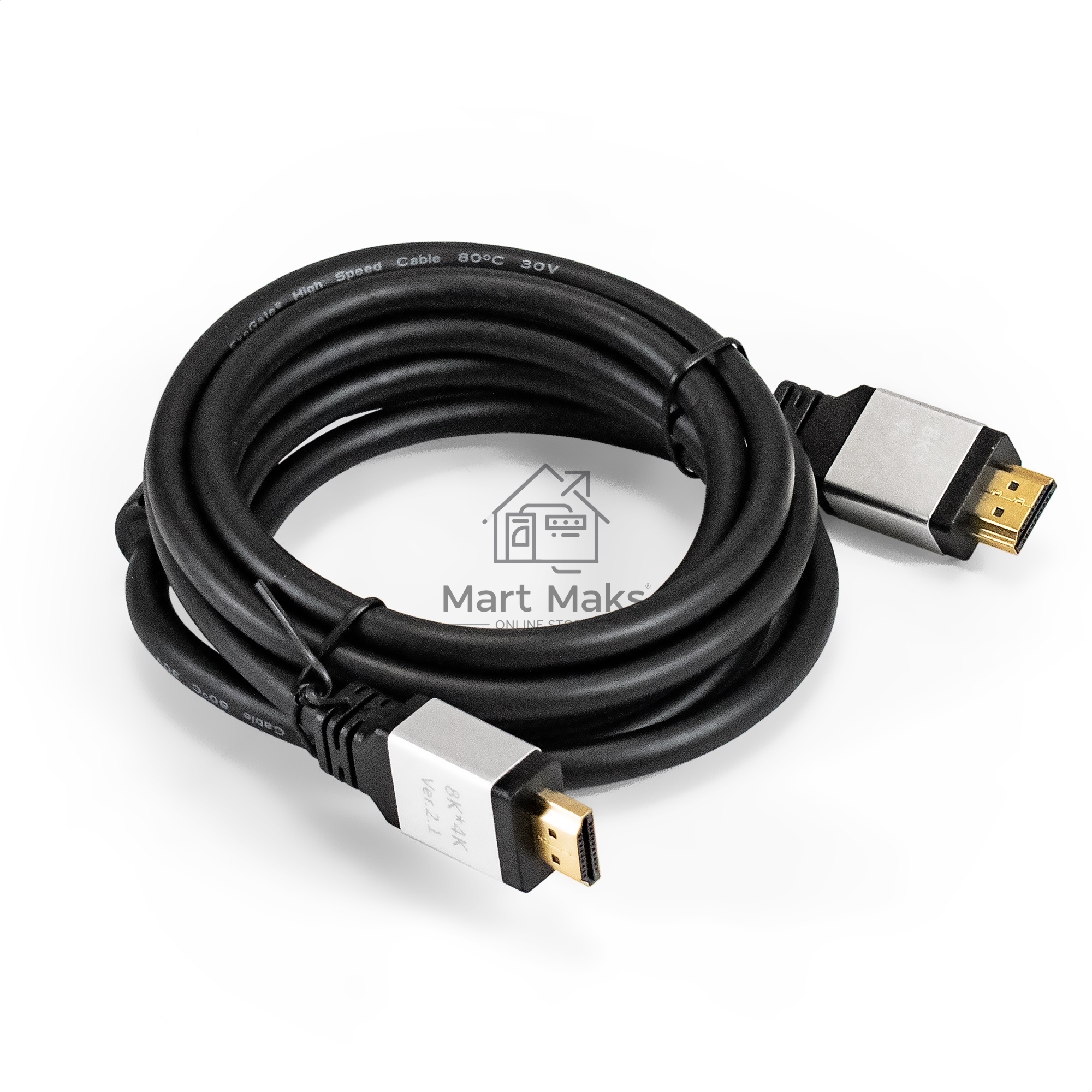 Кабель HDMI ExeGate EX-CC-HDMI8K-2.0 (19M/19M, v2.1, 2м, 8K UHD, Ethernet, позолоченные контакты)